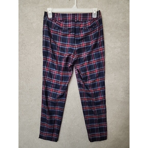 Talbots Hampshire Ankle Pants Womens 4 Merry Tartan Plaid Wool Blend Stretch - Picture 5 of 10